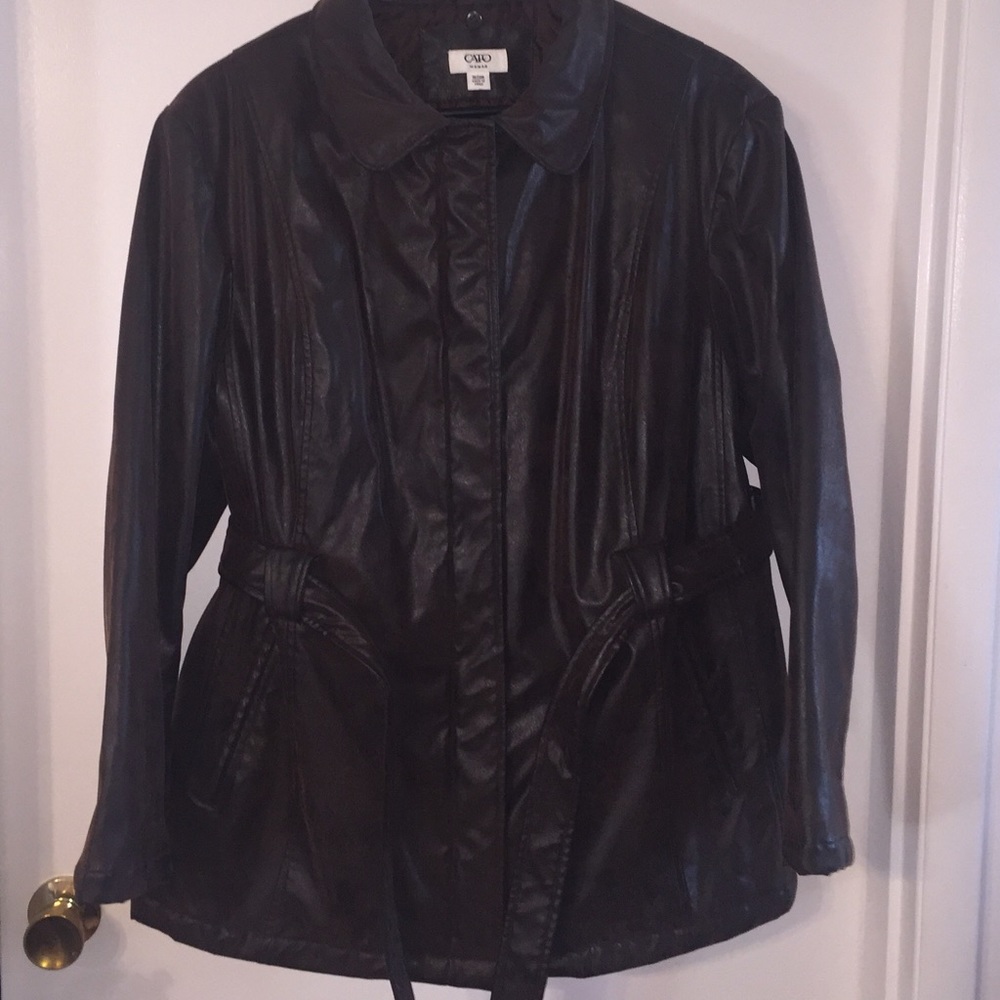 Brown faux leather jacket from Cato